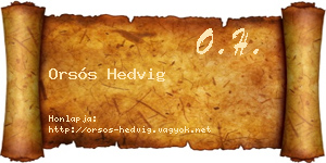 Orsós Hedvig névjegykártya
